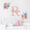 Load image into Gallery viewer, Custom Initial Name Wall Decals Pink Peonies