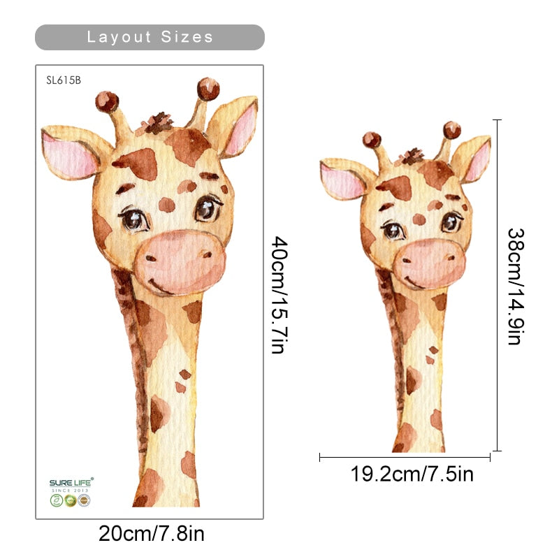Cartoon Giraffe Animal Wall Decals