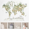 World Map Animals Wildlife Wall Decal