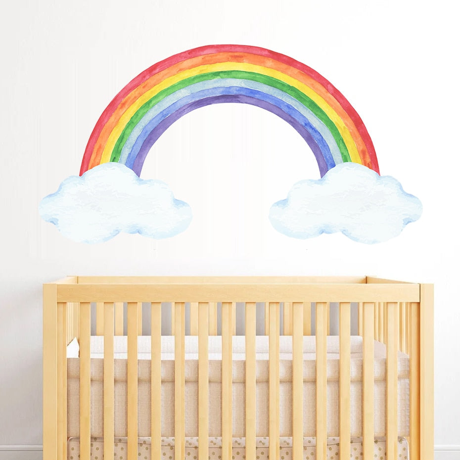 Nursery Wall Decal Large Colorful Rainbow