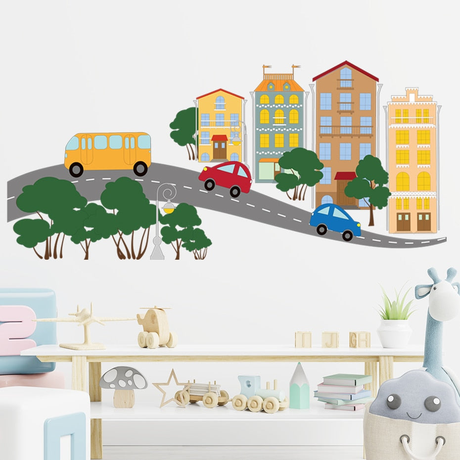 Nursery Wall Decals Small Town Street