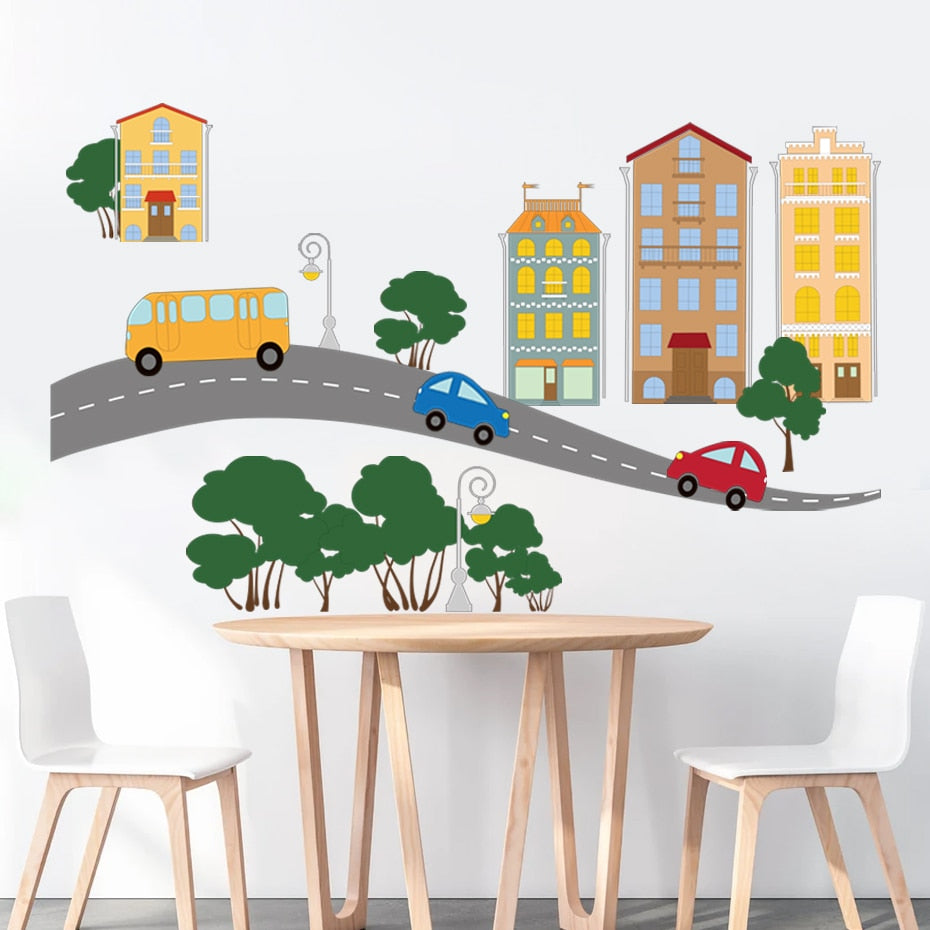 Nursery Wall Decals Small Town Street