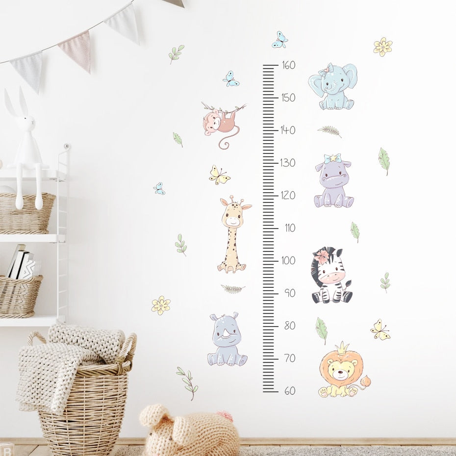 Cartoon Wall Decals Height Measurement Animal design