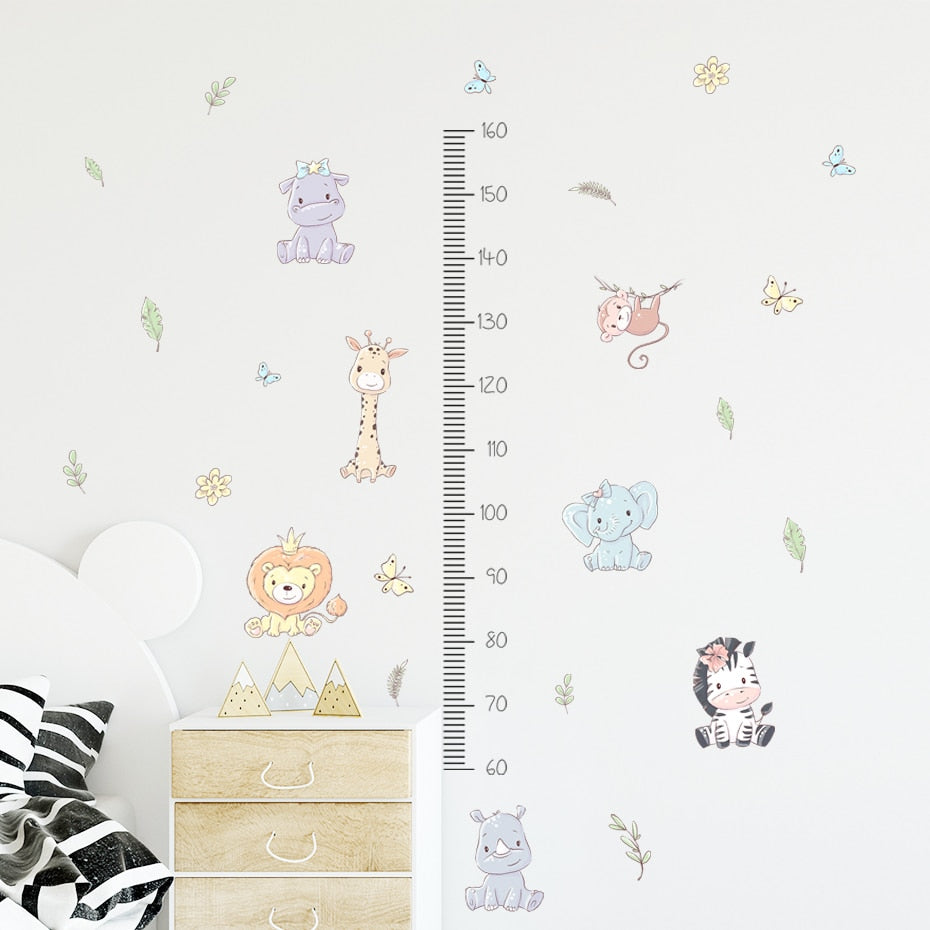 Cartoon Wall Decals Height Measurement Animal design