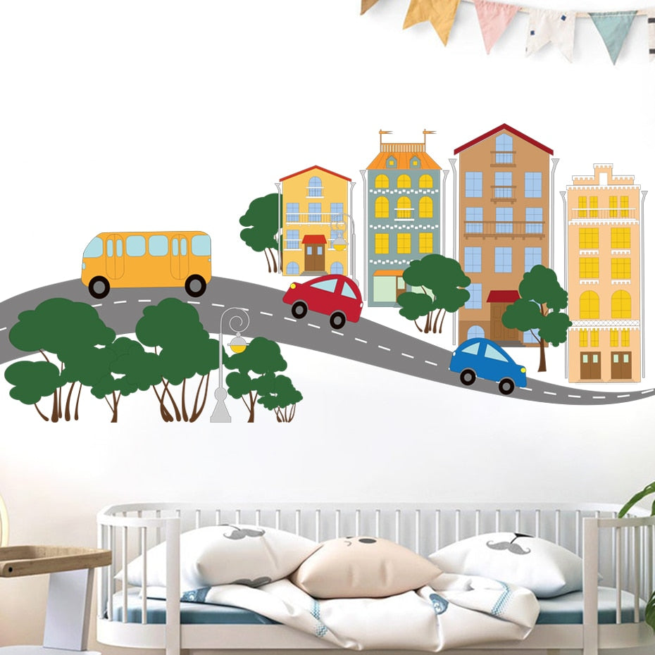 Nursery Wall Decals Small Town Street