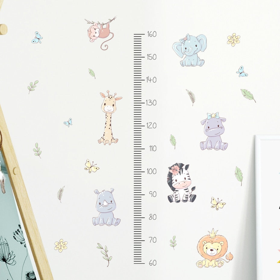 Cartoon Wall Decals Height Measurement Animal design