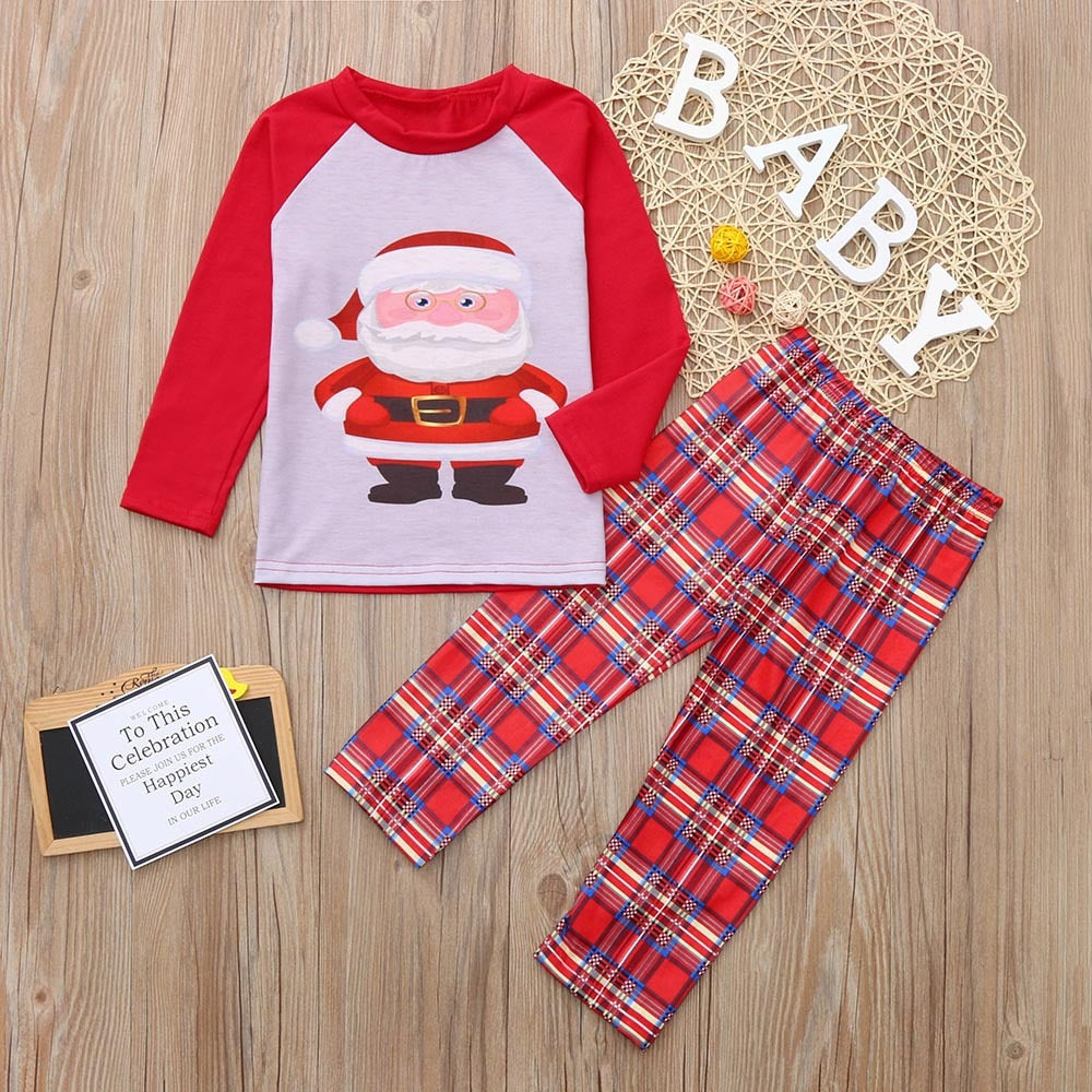 Matching Christmas Pajamas Family Set - Cartoon Santa