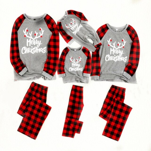 Matching Christmas Pajamas Family Set - Deer Horns