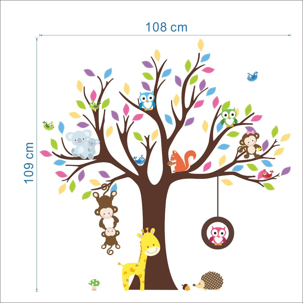 Cartoon Wall Decals Owl Branches