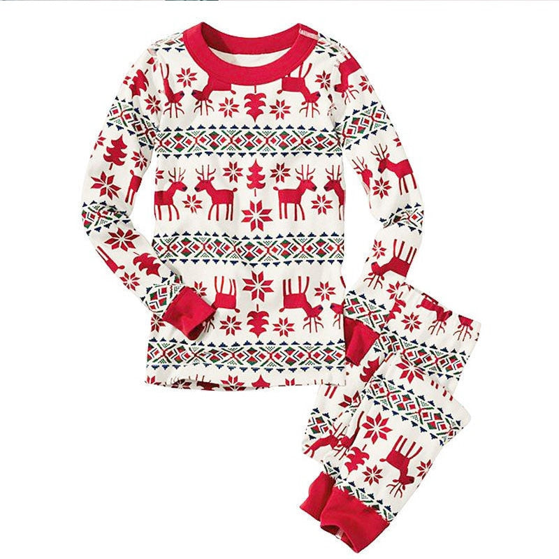 Matching Christmas Pajamas Family Set - Red Deer Pattern