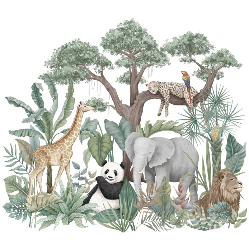 Cartoon Wall Decals Nordic Jungle Animals