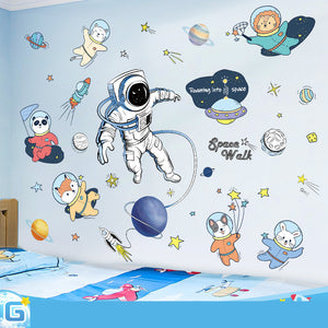 Cartoon Wall Decals Astronaut Adventures