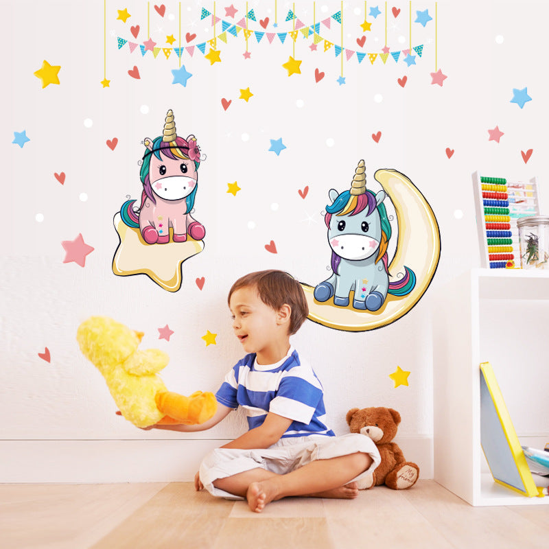 Cartoon Wall Decal Little Unicorns