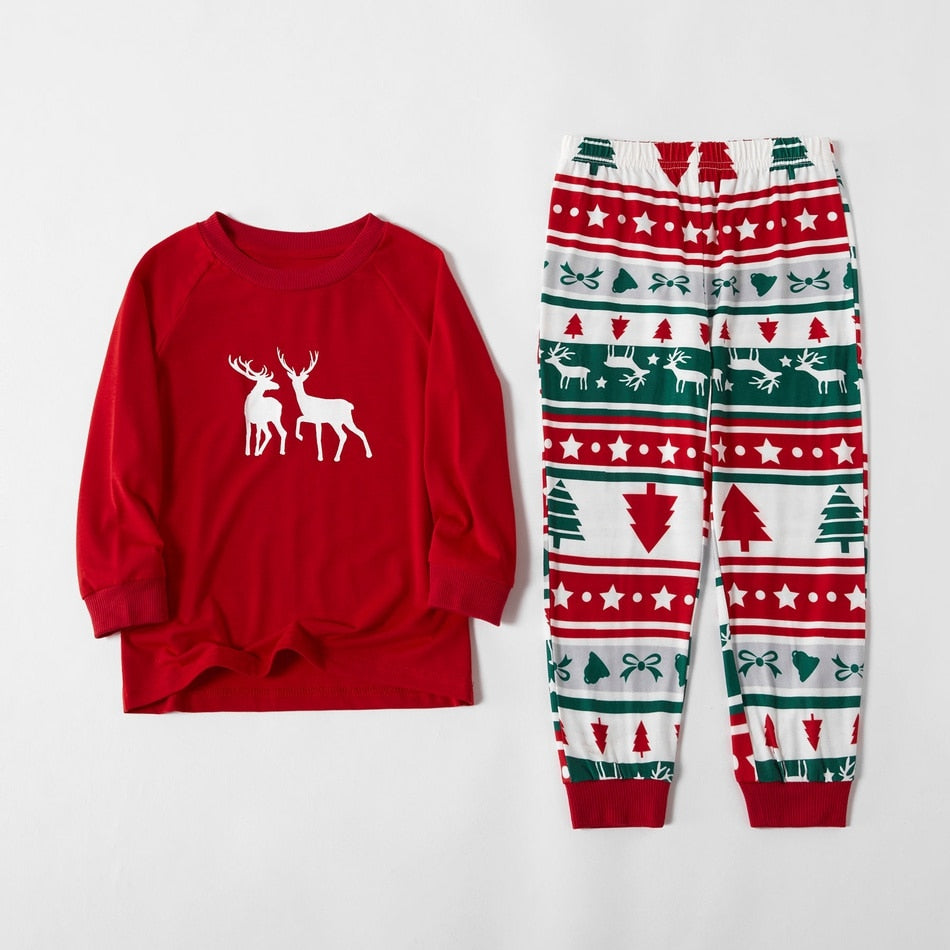 Matching Christmas Pajamas Family Set - Two Deers