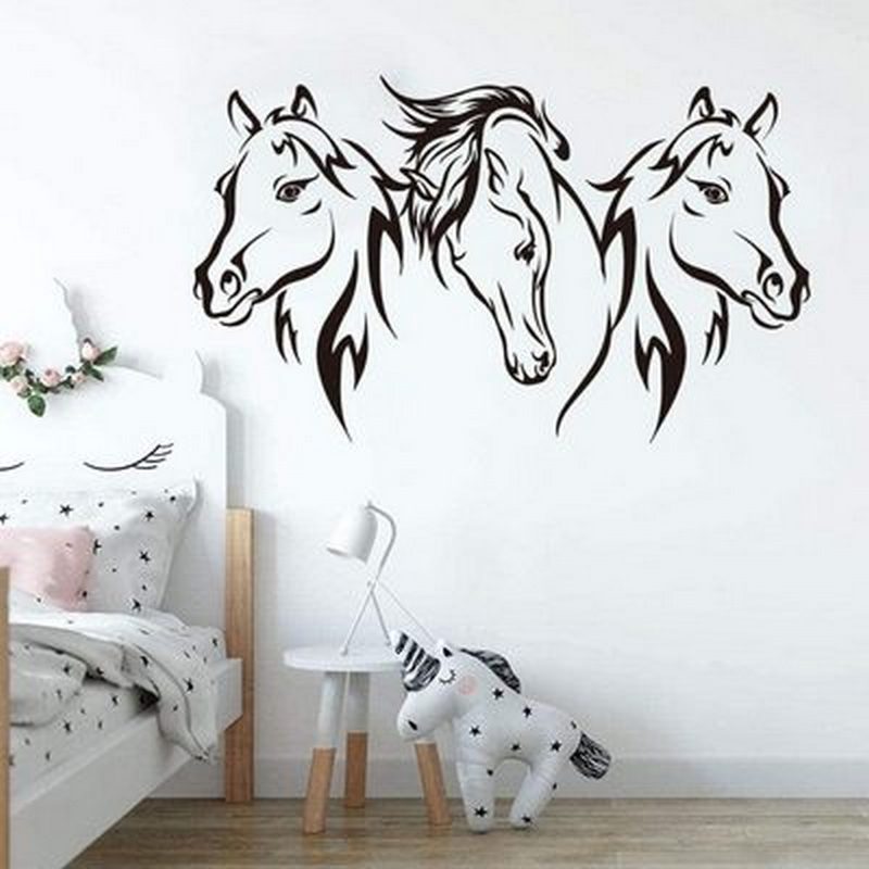 Silhouette Wall Decal Three Horses