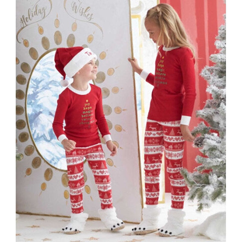 Matching Christmas Pajamas Family Set - Red Tree