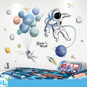 Cartoon Wall Decals Astronaut Adventures