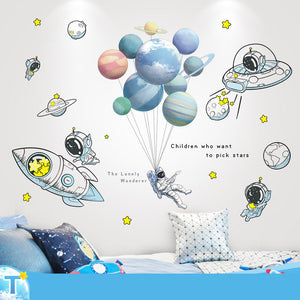 Cartoon Wall Decals Astronaut Adventures