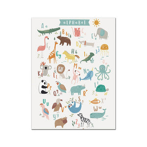 Home Alphabet Animal Educational Poster