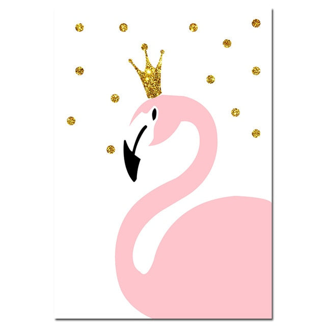 Flamingo Diamond Nursery Canvas Posters