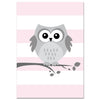 Pink Baby Owl Nursery Canvas Posters