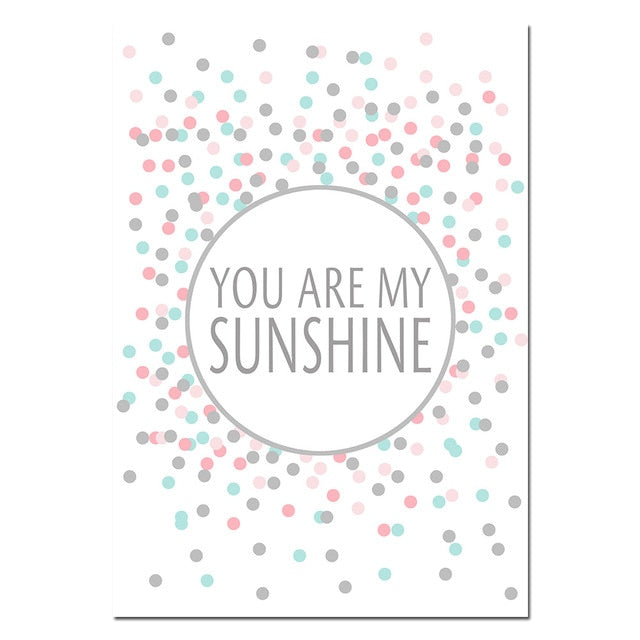 Love Dots Nursery Canvas Posters