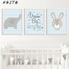 Load image into Gallery viewer, Dream Big Stripes Nursery Canvas Posters