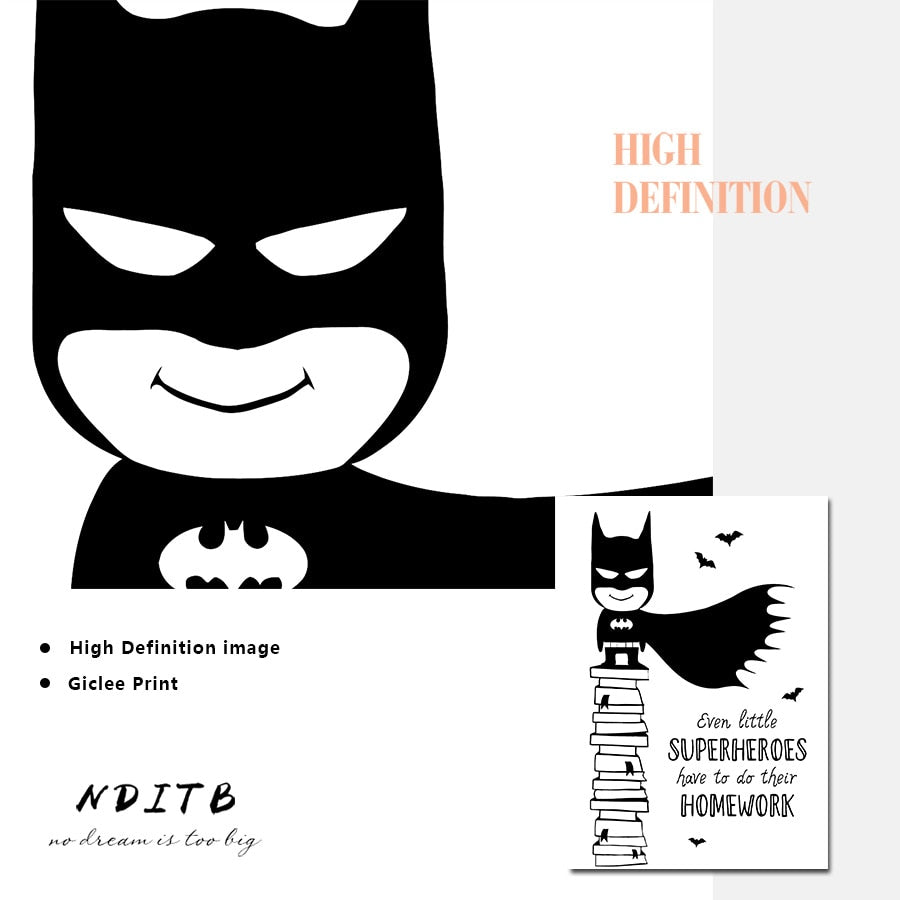 Be Brave Batman Nursery Canvas Posters