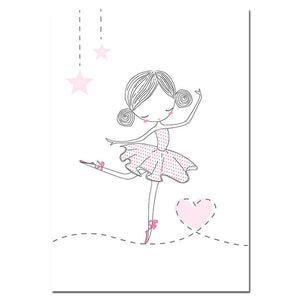 Ballet Dance Girl Nursery Canvas Posters