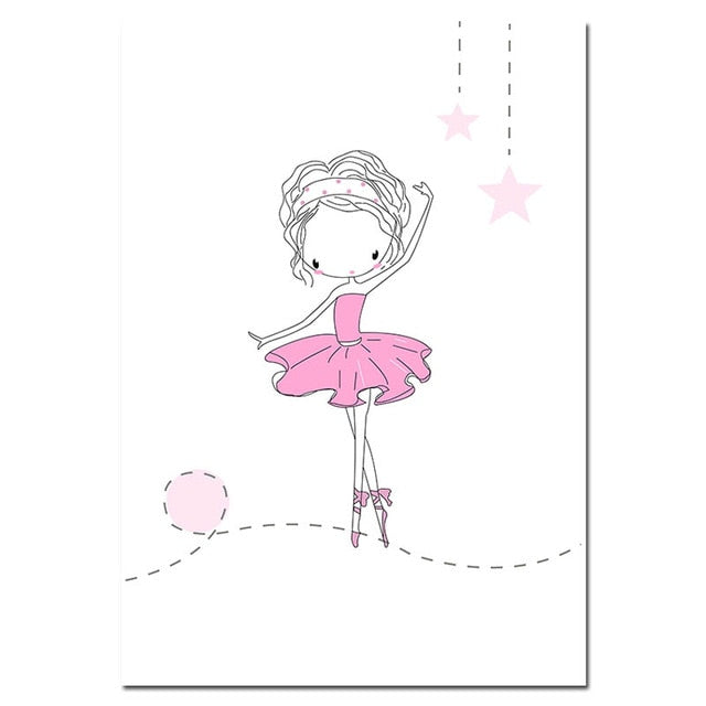 Ballet Dance Girl Nursery Canvas Posters