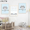 Load image into Gallery viewer, Navy Blue Owls Nursery Canvas Posters