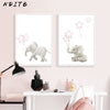 Load image into Gallery viewer, Elephant And Heart Balloons Nursery Canvas Posters