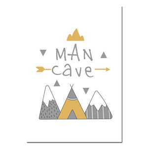 Man Cave Alphabet Nursery Canvas Posters