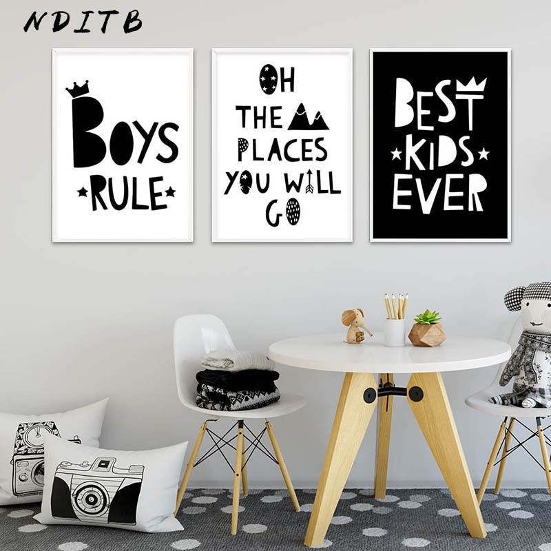 Boys Rule Nursery Canvas Posters