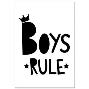 Boys Rule Nursery Canvas Posters