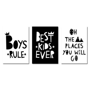 Boys Rule Nursery Canvas Posters