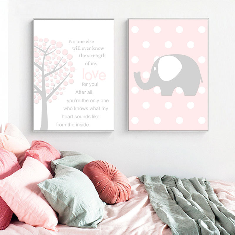 Elephant Love Nursery Canvas Posters