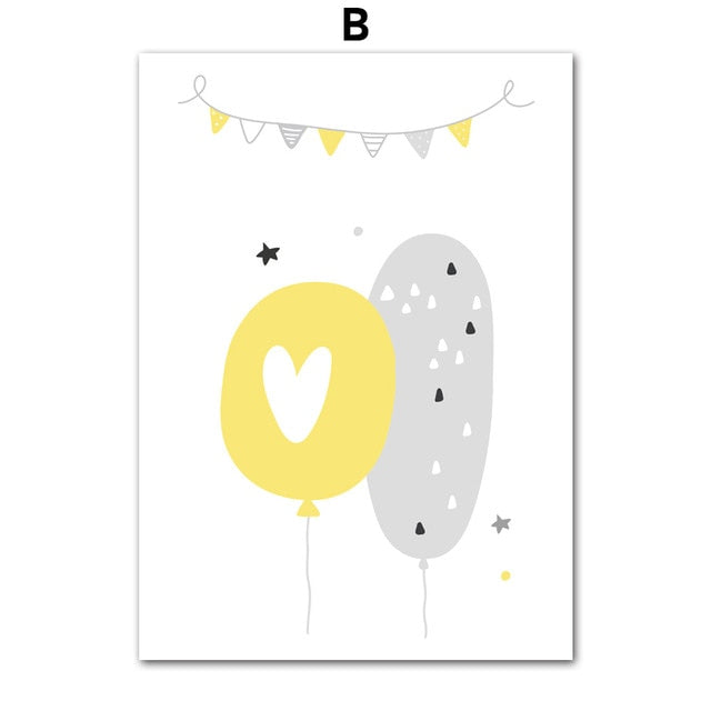 Oh Baby Balloons Nursery Canvas Posters