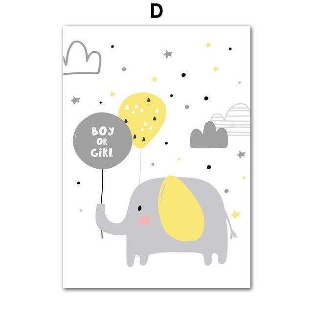 Oh Baby Balloons Nursery Canvas Posters