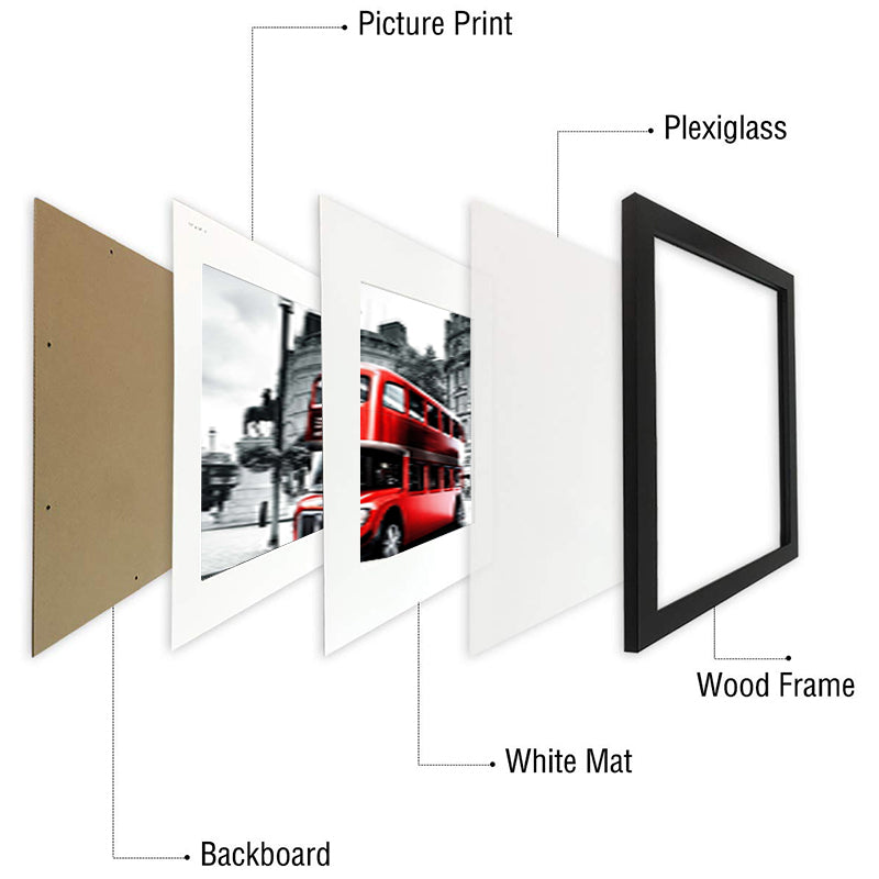 Nature Solid Wooden Frame - White