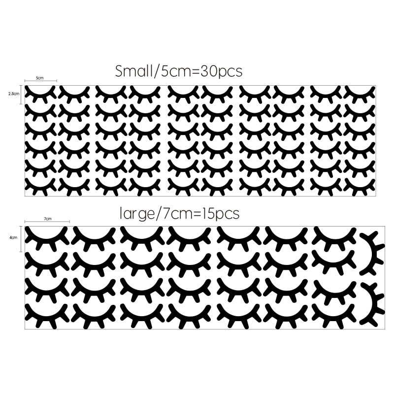 Eyelash Pattern Nursery Wall Stickers