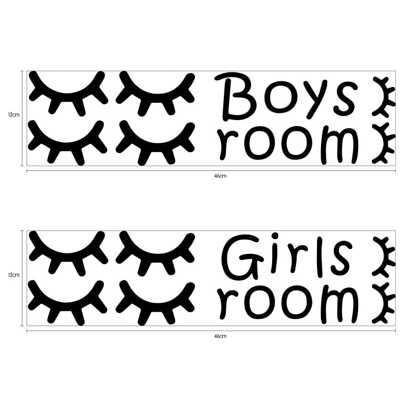 Eyelash Girl / Boys Nursery Wall Stickers